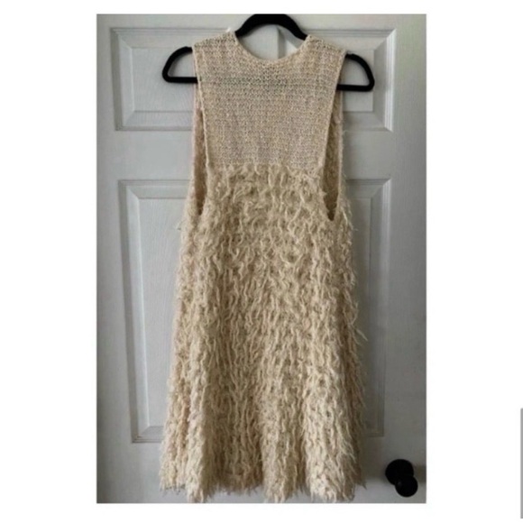 FREE PEOPLE Cream Boho Shaggy Midi Vest - Picture 9 of 12